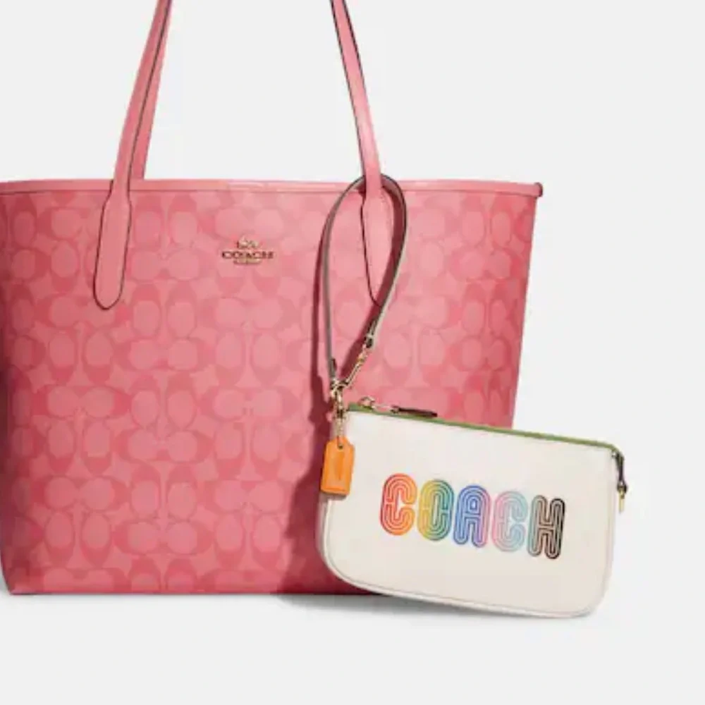 Coach Nolita 19 With Rainbow Coach 
Gold/Chalk Multi - Picture 3 of 16